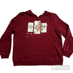 Breckenridge Embroidered Fall Autumn Leaves Sweatshirt sz. PM